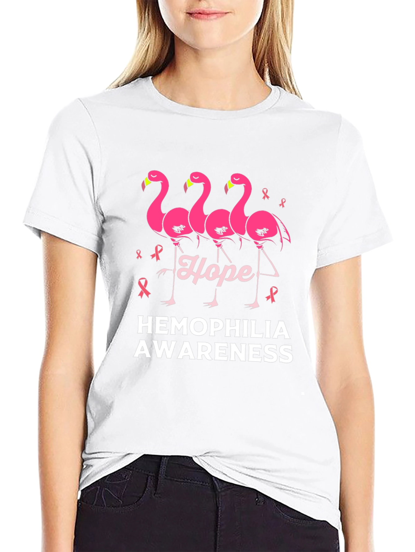 Hemophilia Awareness Flamingo Hope T-Shirt