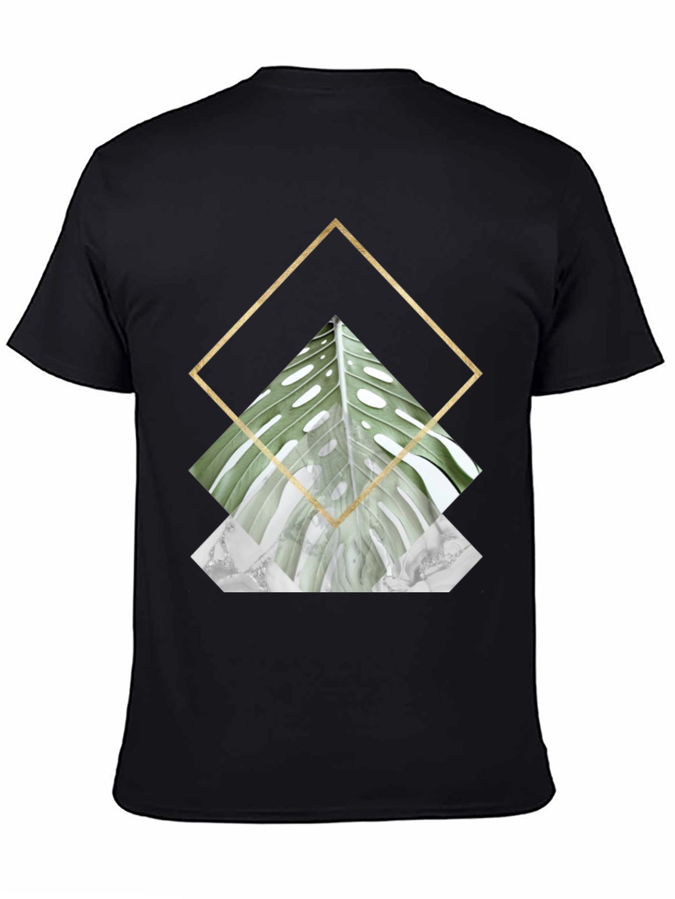 Geometric Leaf Print T-Shirt