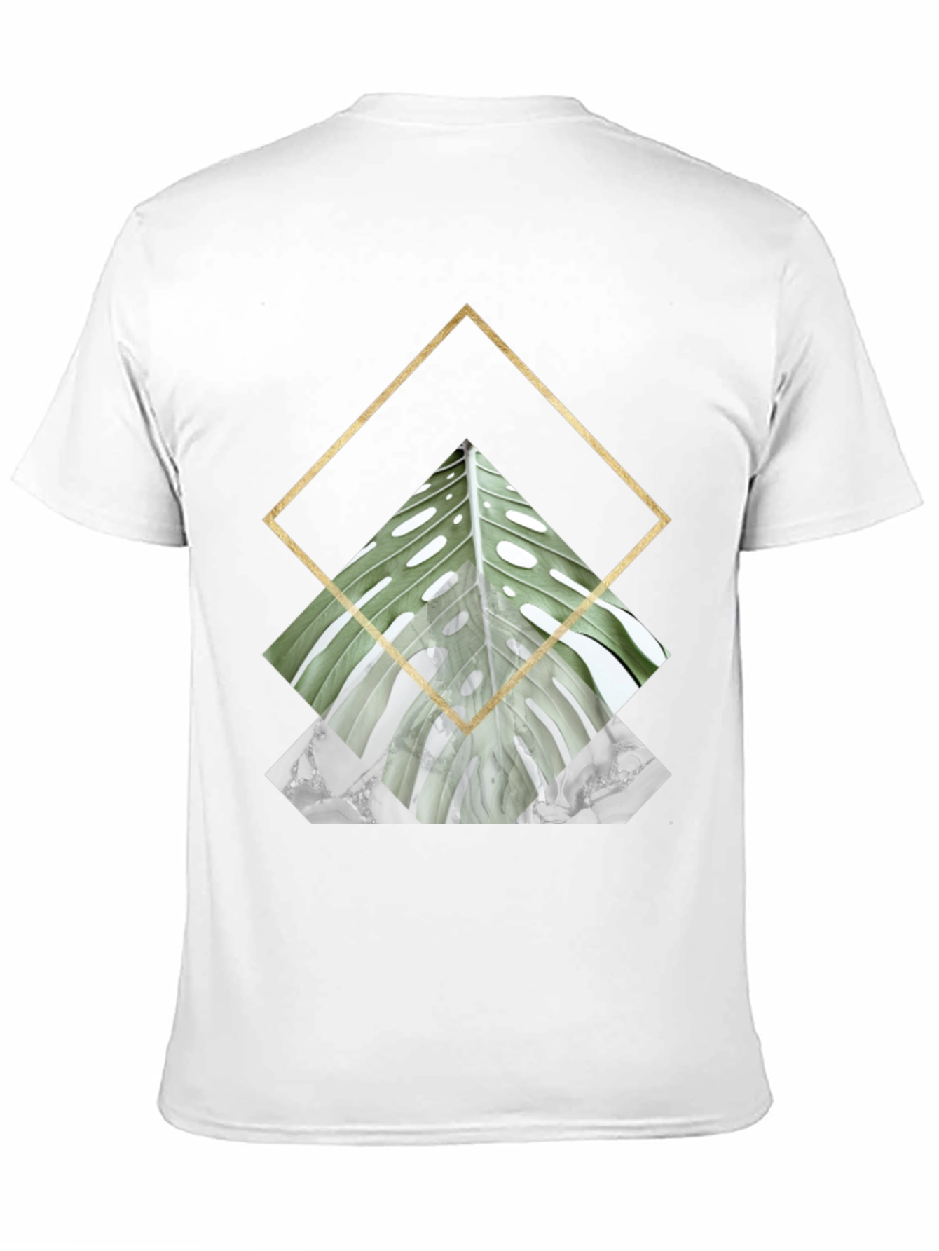 Geometric Leaf Print T-Shirt