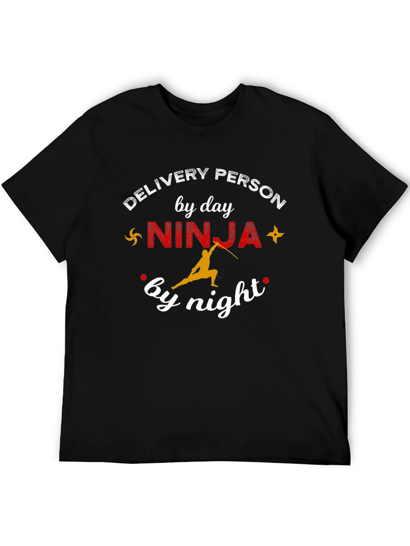 Delivery Person Ninja Funny Graphic T-Shirt