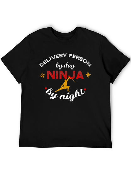 Delivery Person Ninja Funny Graphic T-Shirt
