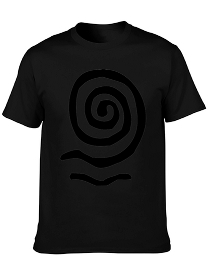 Spiral Wave Graphic Tee - Casual Black T-Shirt