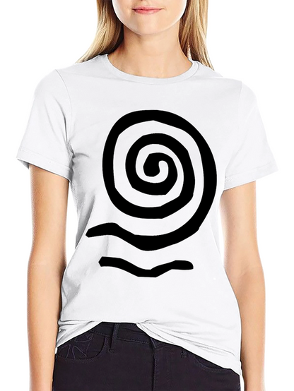 Spiral Wave Graphic Tee - Casual Black T-Shirt
