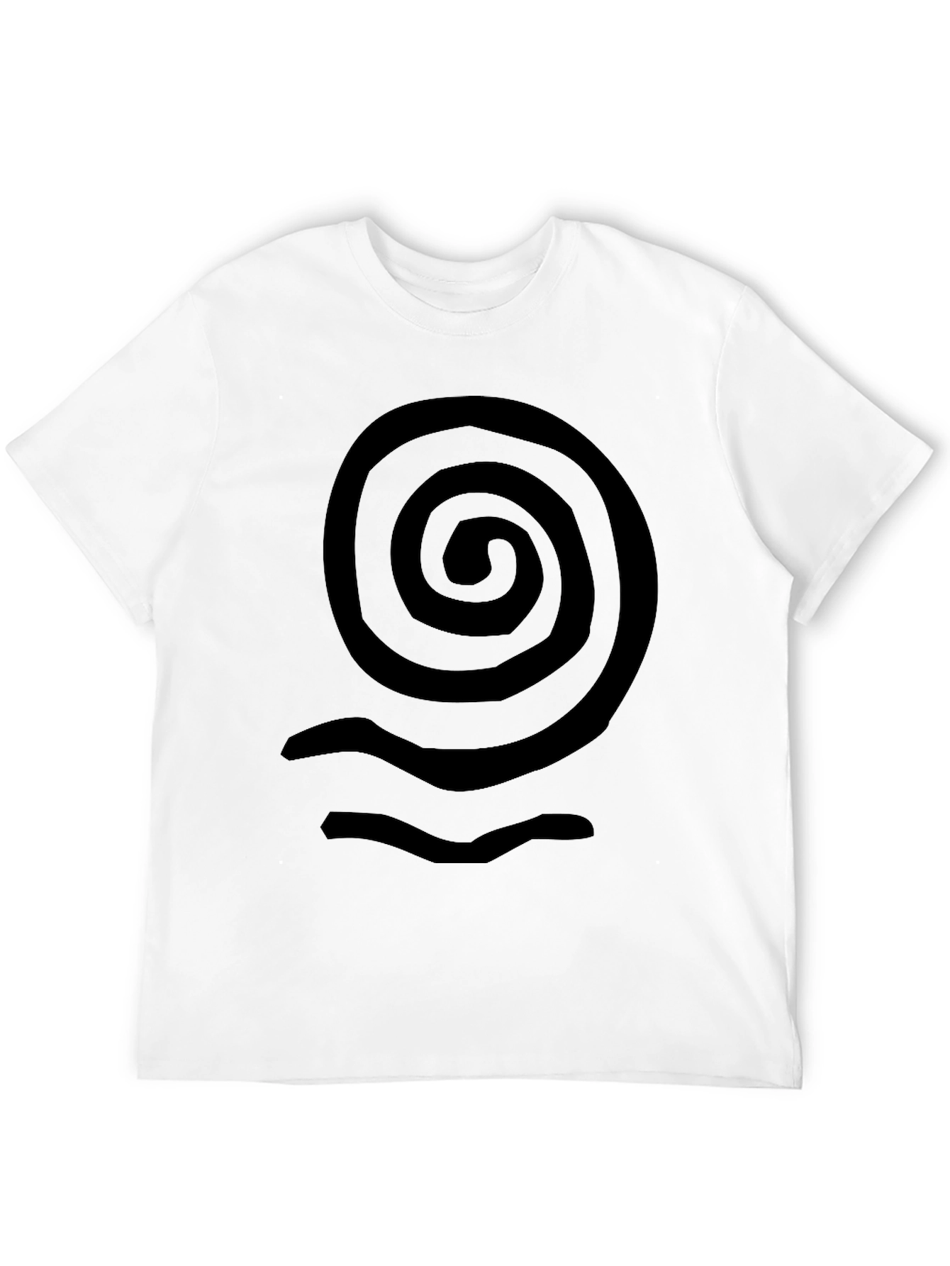 Spiral Wave Graphic Tee - Casual Black T-Shirt