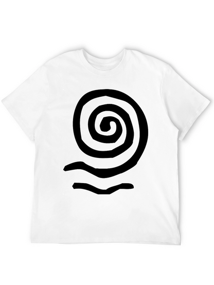 Spiral Wave Graphic Tee - Casual Black T-Shirt