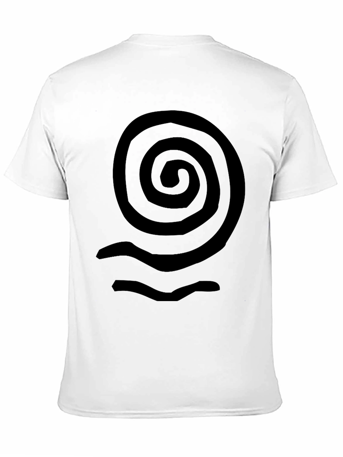 Spiral Wave Graphic Tee - Casual Black T-Shirt