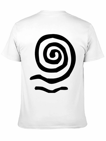 Spiral Wave Graphic Tee - Casual Black T-Shirt