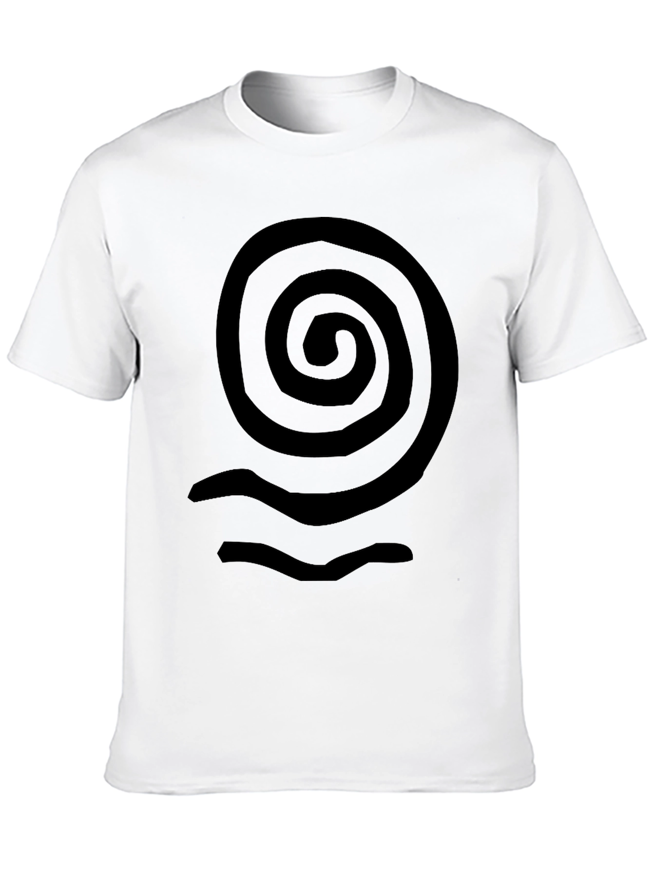 Spiral Wave Graphic Tee - Casual Black T-Shirt