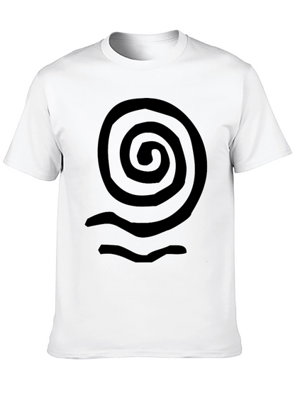 Spiral Wave Graphic Tee - Casual Black T-Shirt