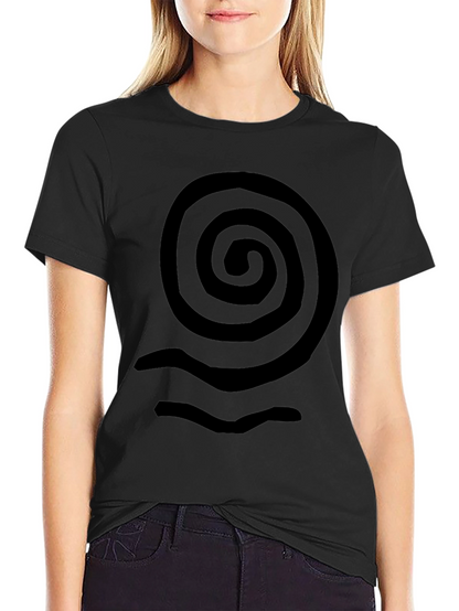 Spiral Wave Graphic Tee - Casual Black T-Shirt