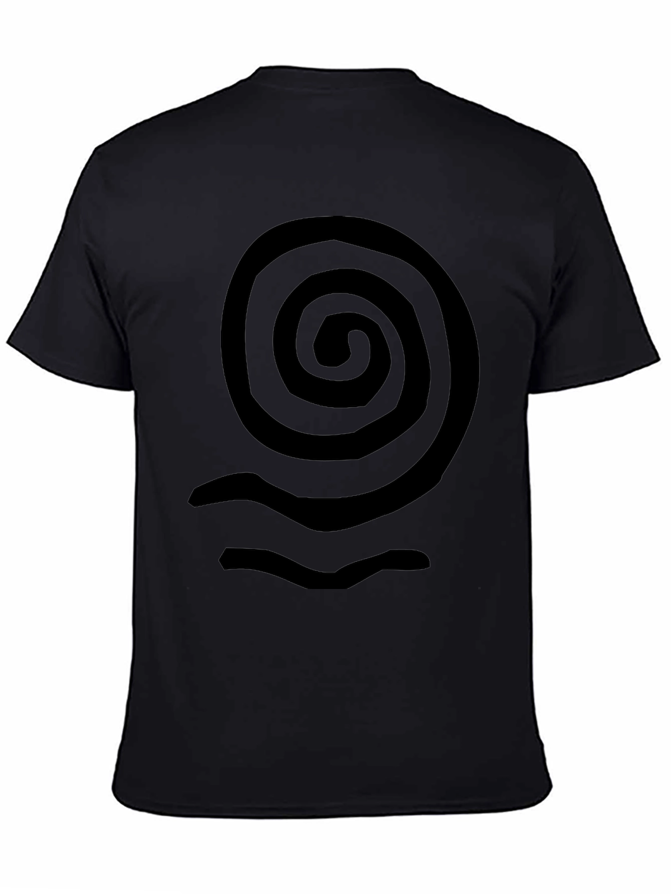 Spiral Wave Graphic Tee - Casual Black T-Shirt