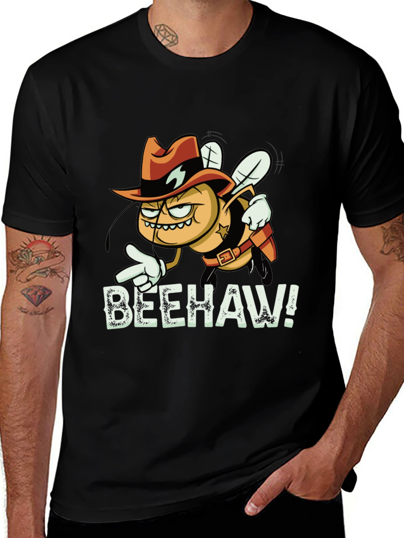 Beehaw T-Shirt - Cowboy Bee Cartoon Tee