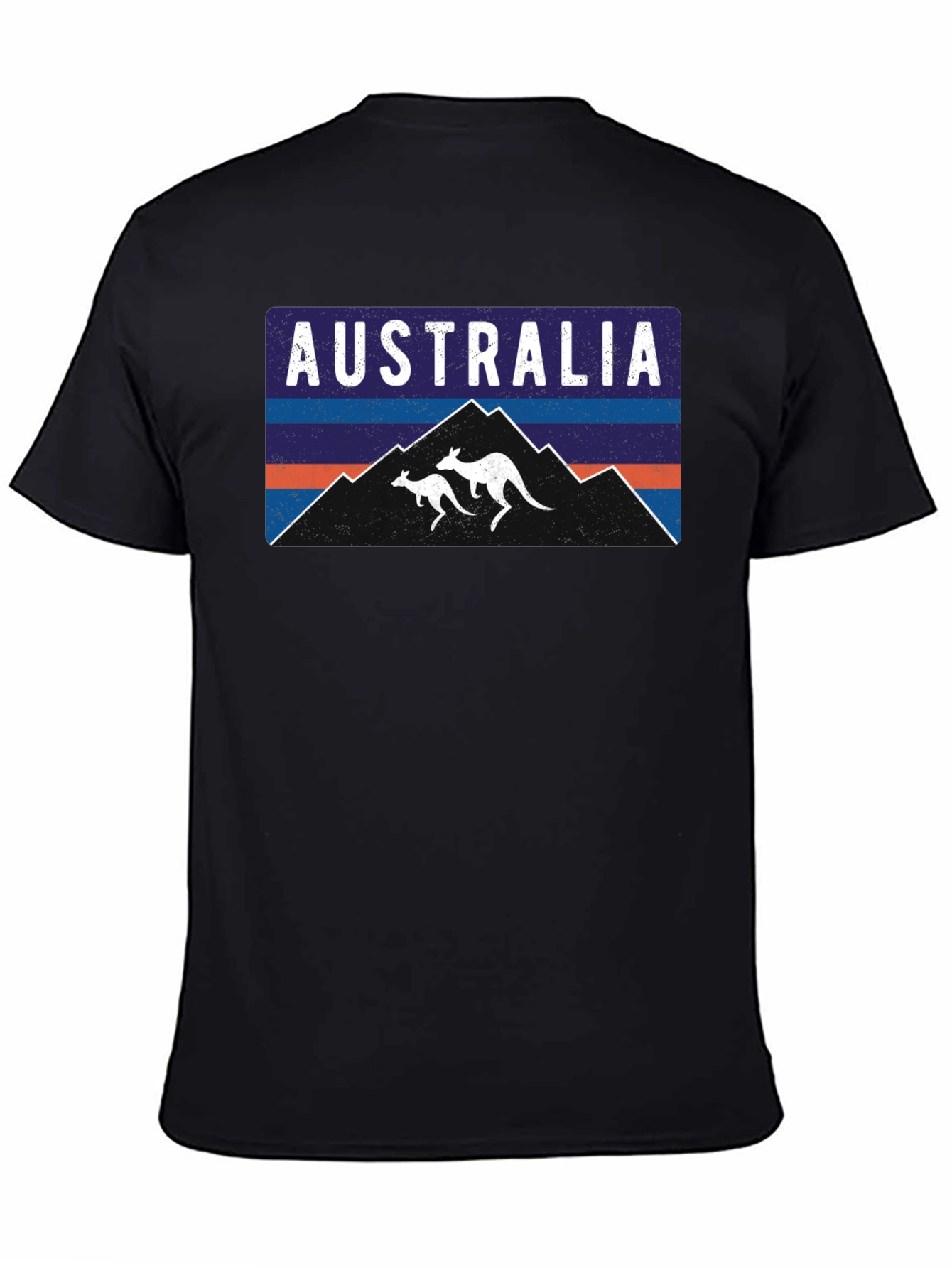 Australia Kangaroo Mountain Graphic Tee - Black