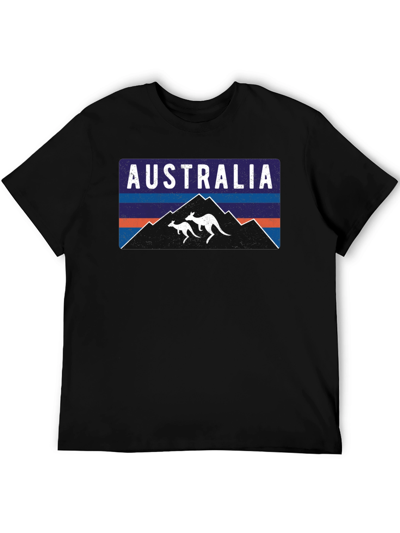 Australia Kangaroo Mountain Graphic Tee - Black