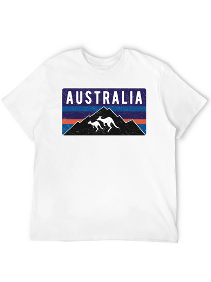 Australia Kangaroo Mountain Graphic Tee - Black