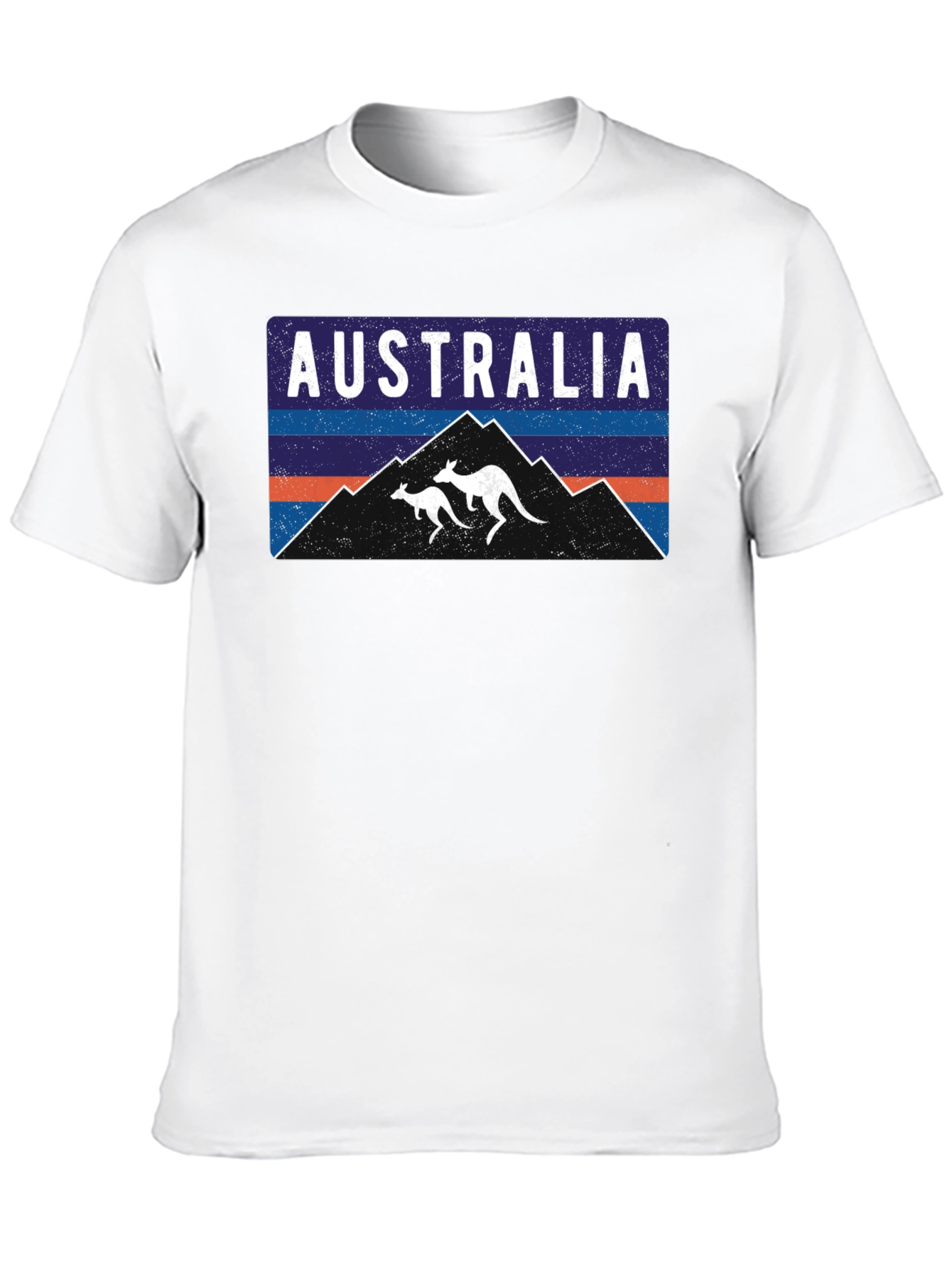 Australia Kangaroo Mountain Graphic Tee - Black