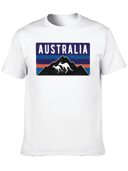 Australia Kangaroo Mountain Graphic Tee - Black