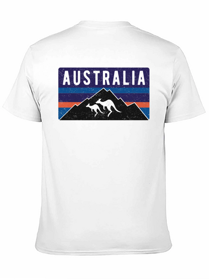 Australia Kangaroo Mountain Graphic Tee - Black