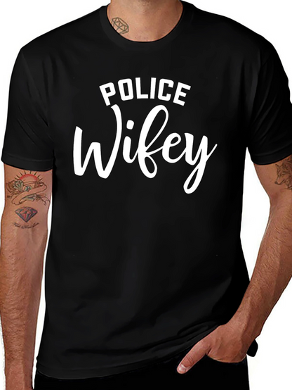 Police Wifey Graphic T-Shirt - Black