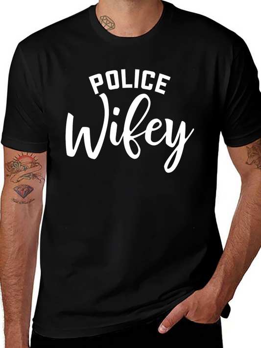 Police Wifey Graphic T-Shirt - Black