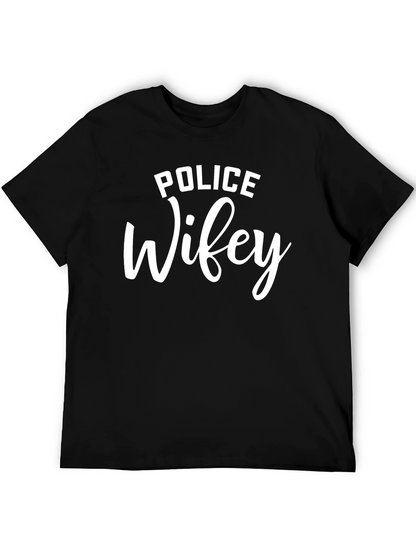 Police Wifey Graphic T-Shirt - Black