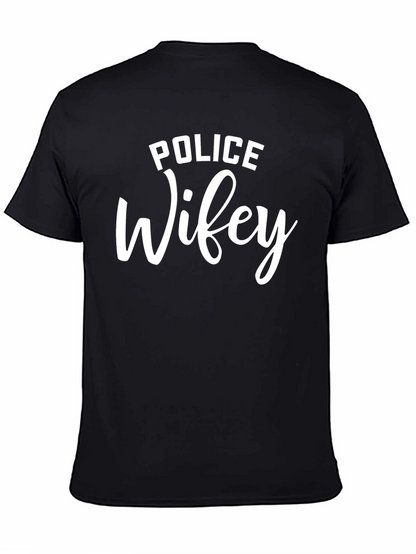 Police Wifey Graphic T-Shirt - Black