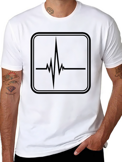 Heartbeat Graphic Tee - Black Cotton T-Shirt