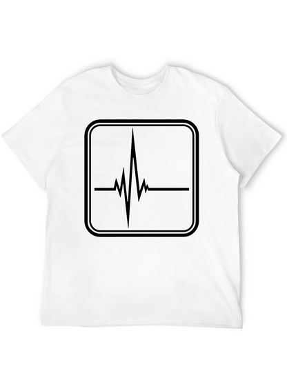Heartbeat Graphic Tee - Black Cotton T-Shirt