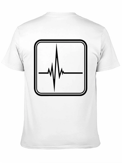 Heartbeat Graphic Tee - Black Cotton T-Shirt