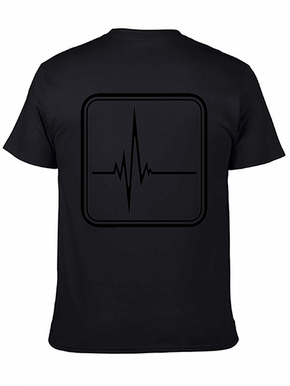 Heartbeat Graphic Tee - Black Cotton T-Shirt