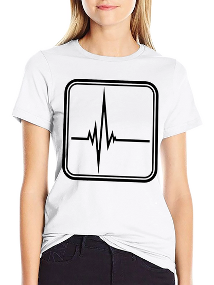 Heartbeat Graphic Tee - Black Cotton T-Shirt