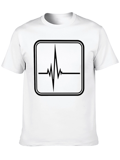 Heartbeat Graphic Tee - Black Cotton T-Shirt