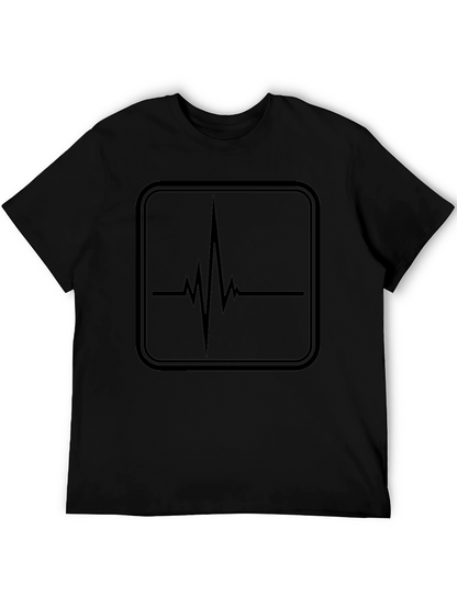 Heartbeat Graphic Tee - Black Cotton T-Shirt