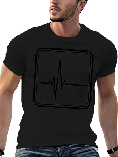 Heartbeat Graphic Tee - Black Cotton T-Shirt
