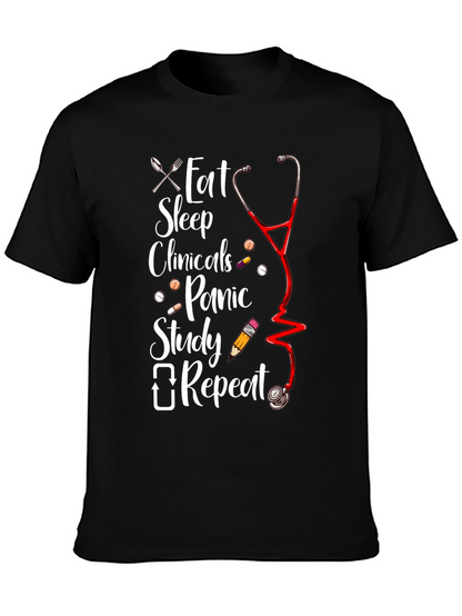 Eat Sleep Clinicals Repeat T-Shirt - Nursing Student