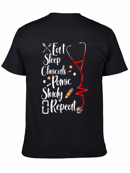 Eat Sleep Clinicals Repeat T-Shirt - Nursing Student