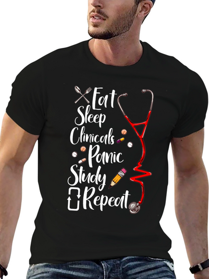 Eat Sleep Clinicals Repeat T-Shirt - Nursing Student