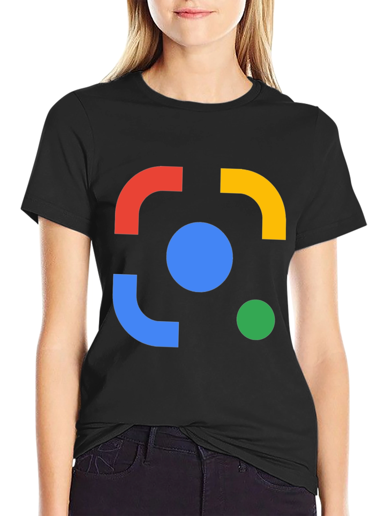 Abstract Design Black Cotton Tee