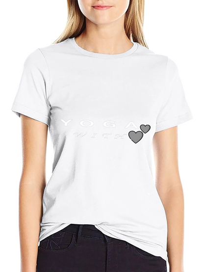Yoga With Hearts Graphic Tee - Black Unisex
