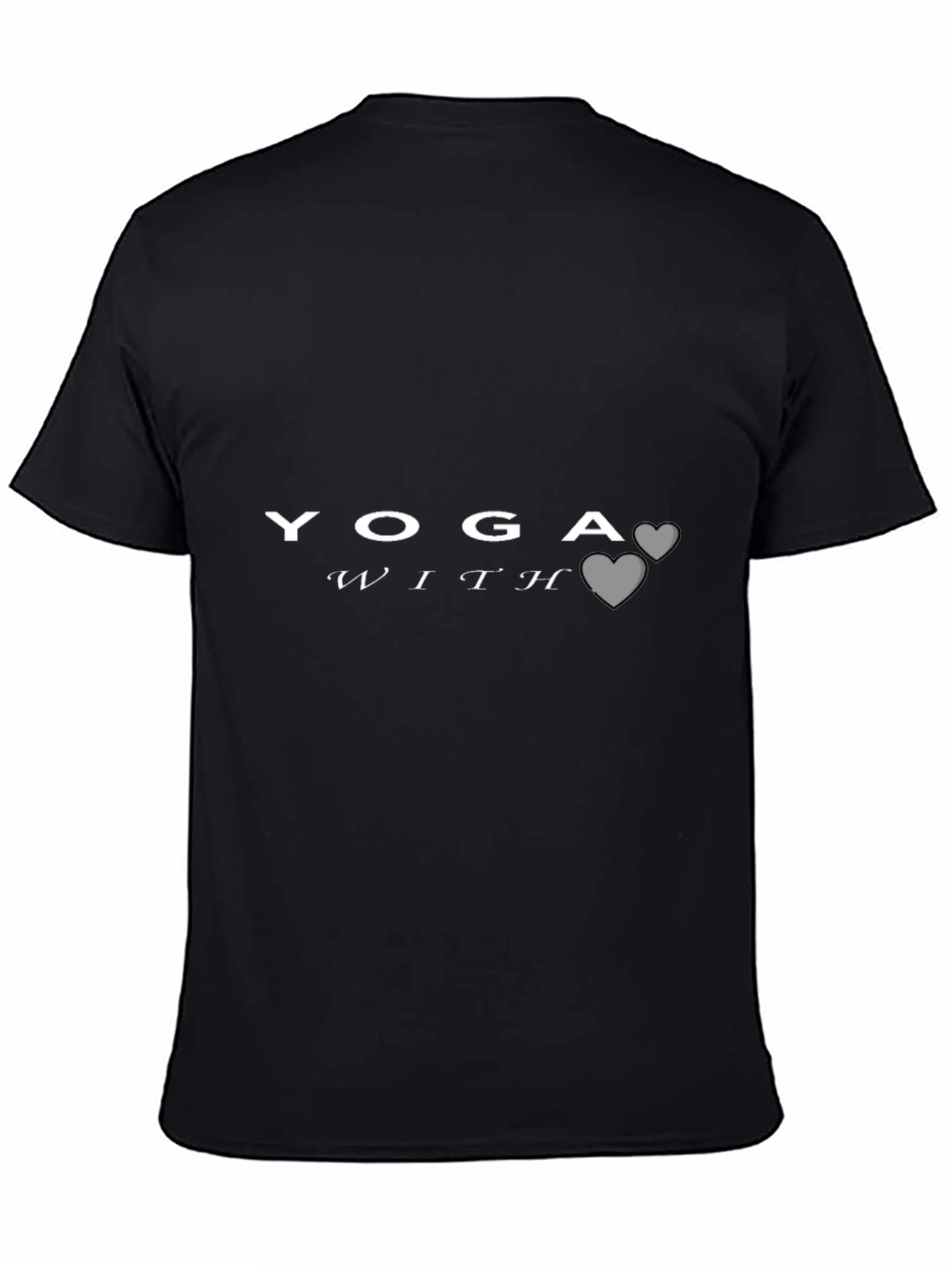 Yoga With Hearts Graphic Tee - Black Unisex