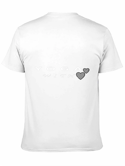 Yoga With Hearts Graphic Tee - Black Unisex