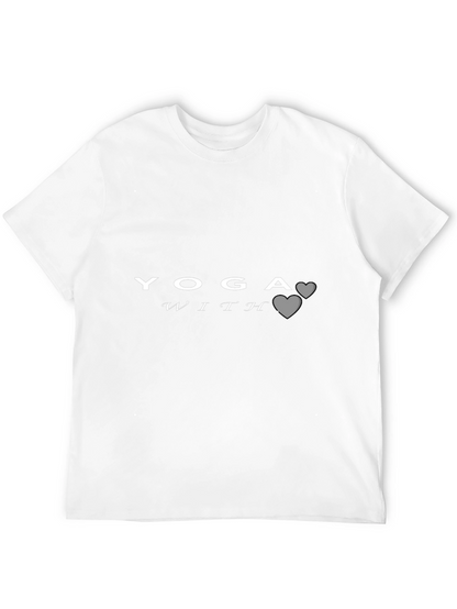 Yoga With Hearts Graphic Tee - Black Unisex