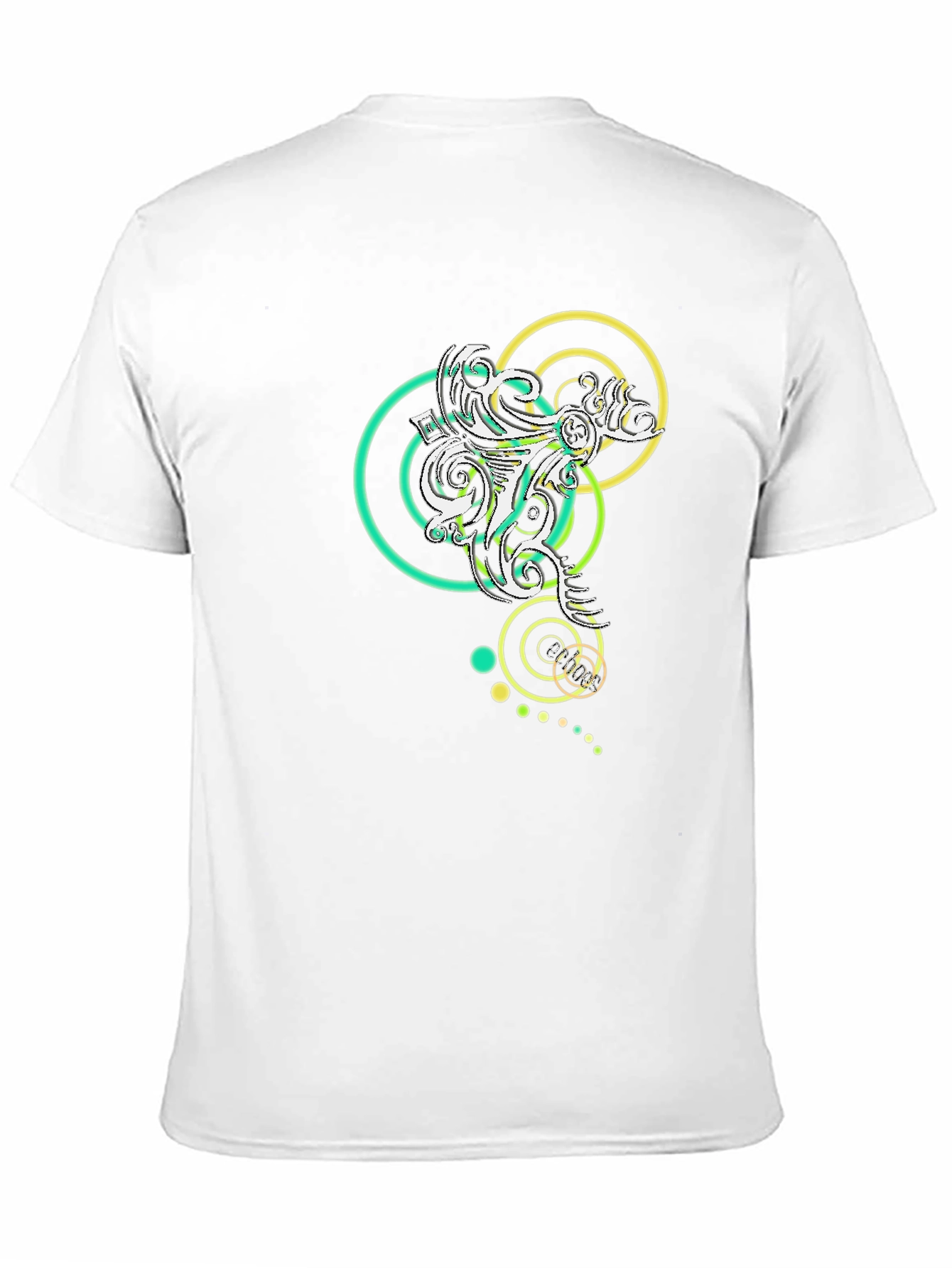 Abstract Circle Design Black T-Shirt