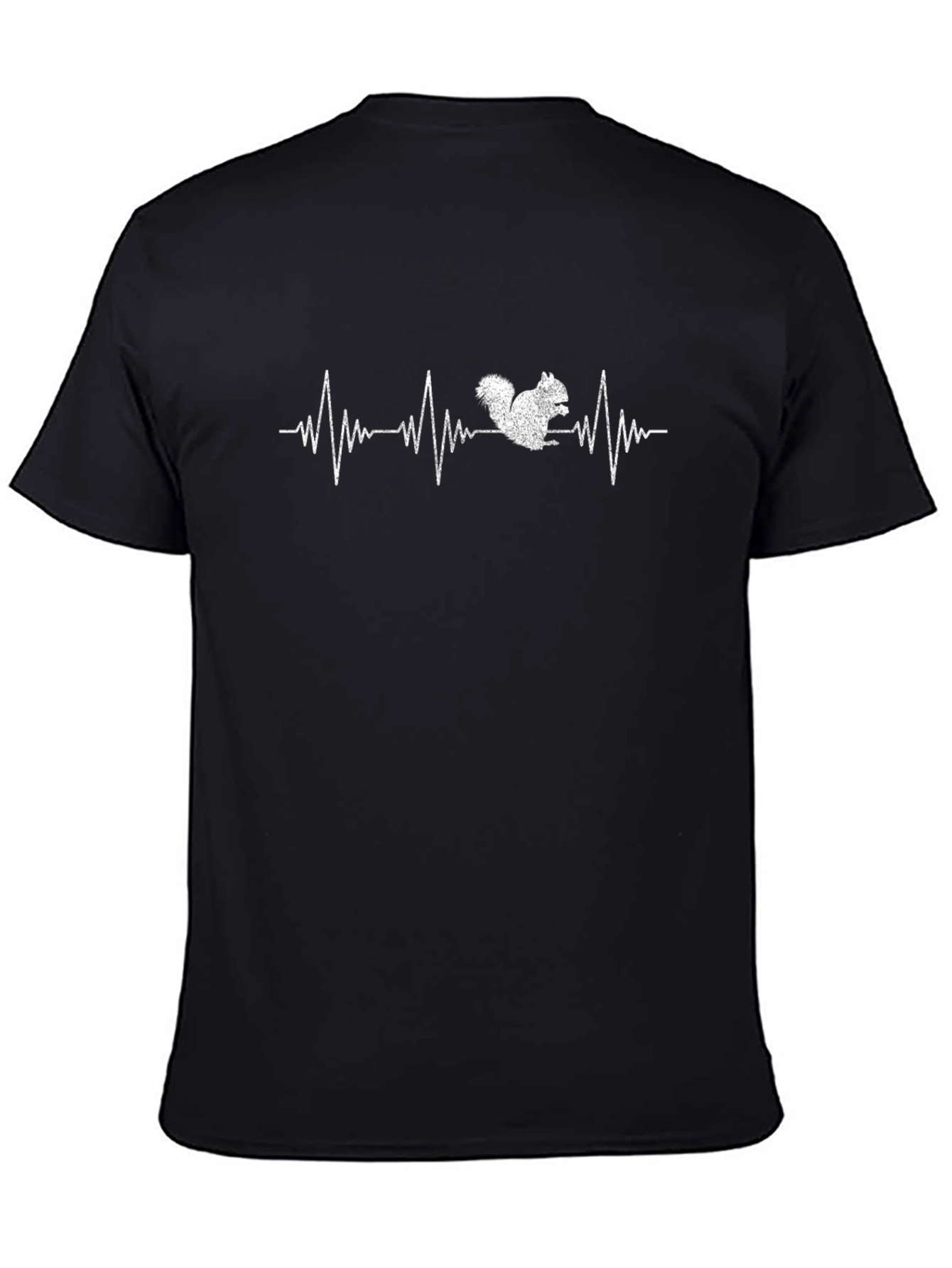 Squirrel Heartbeat T-Shirt - Black Cotton Tee