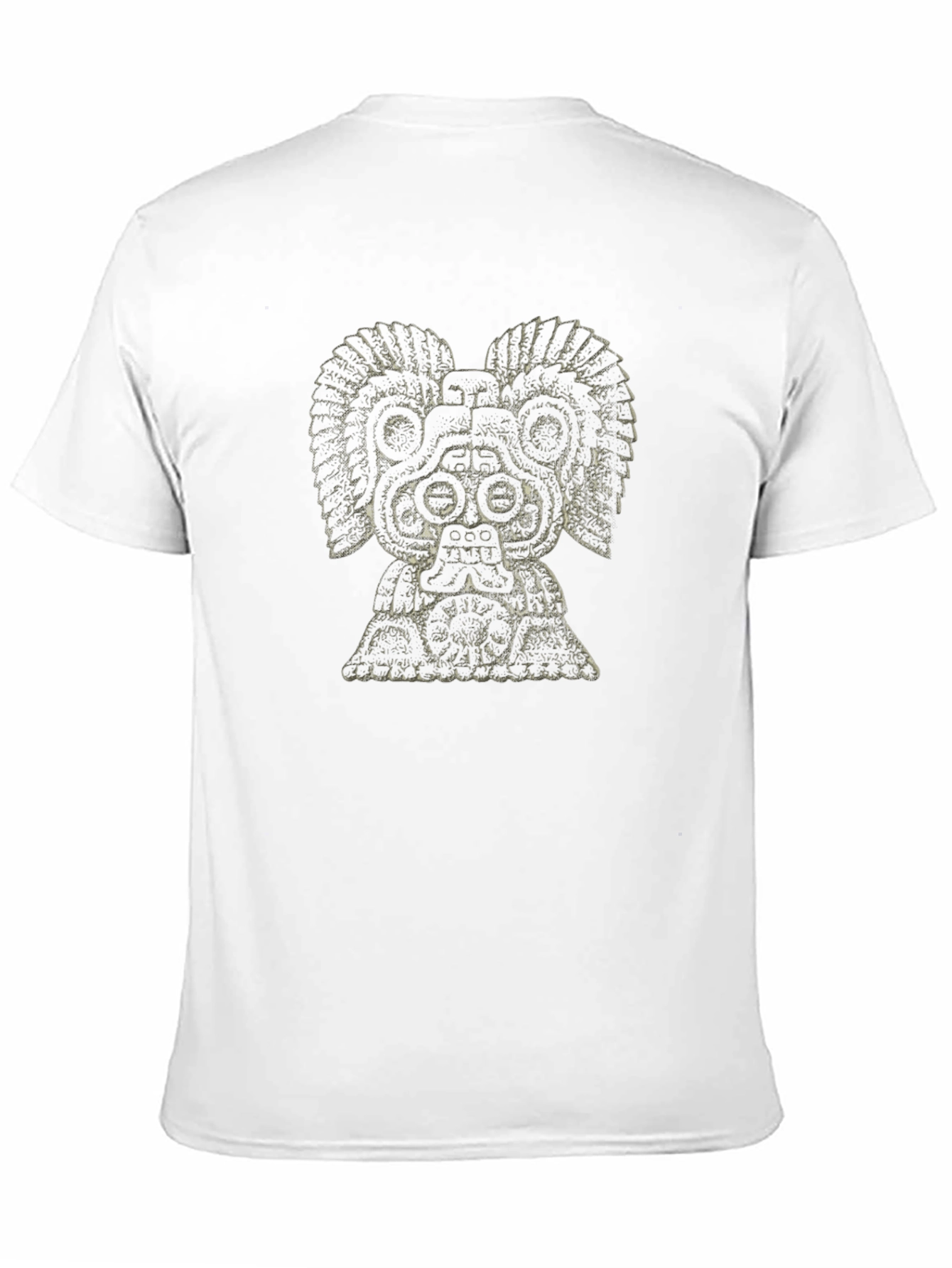 Aztec God Graphic Tee - Black Cotton T-Shirt
