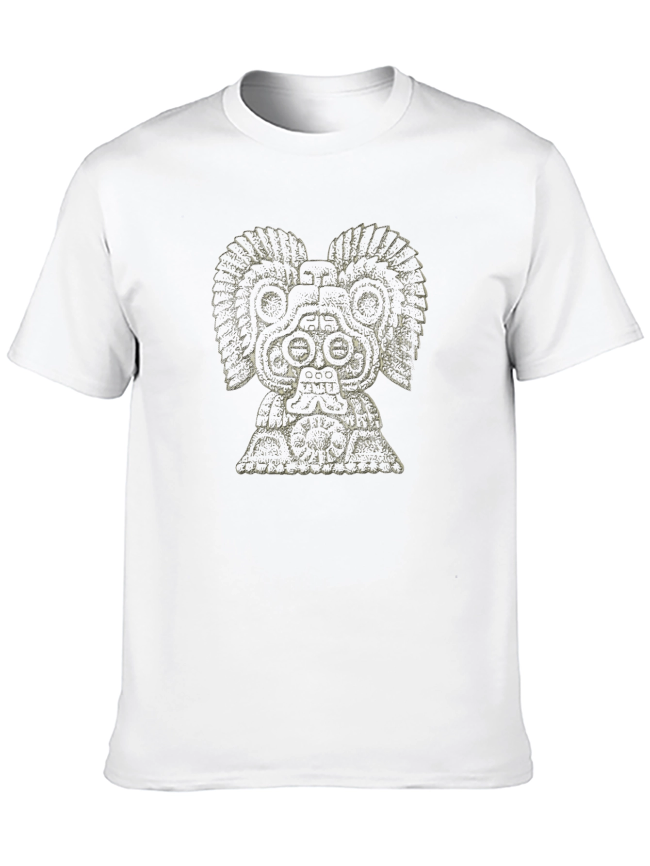 Aztec God Graphic Tee - Black Cotton T-Shirt