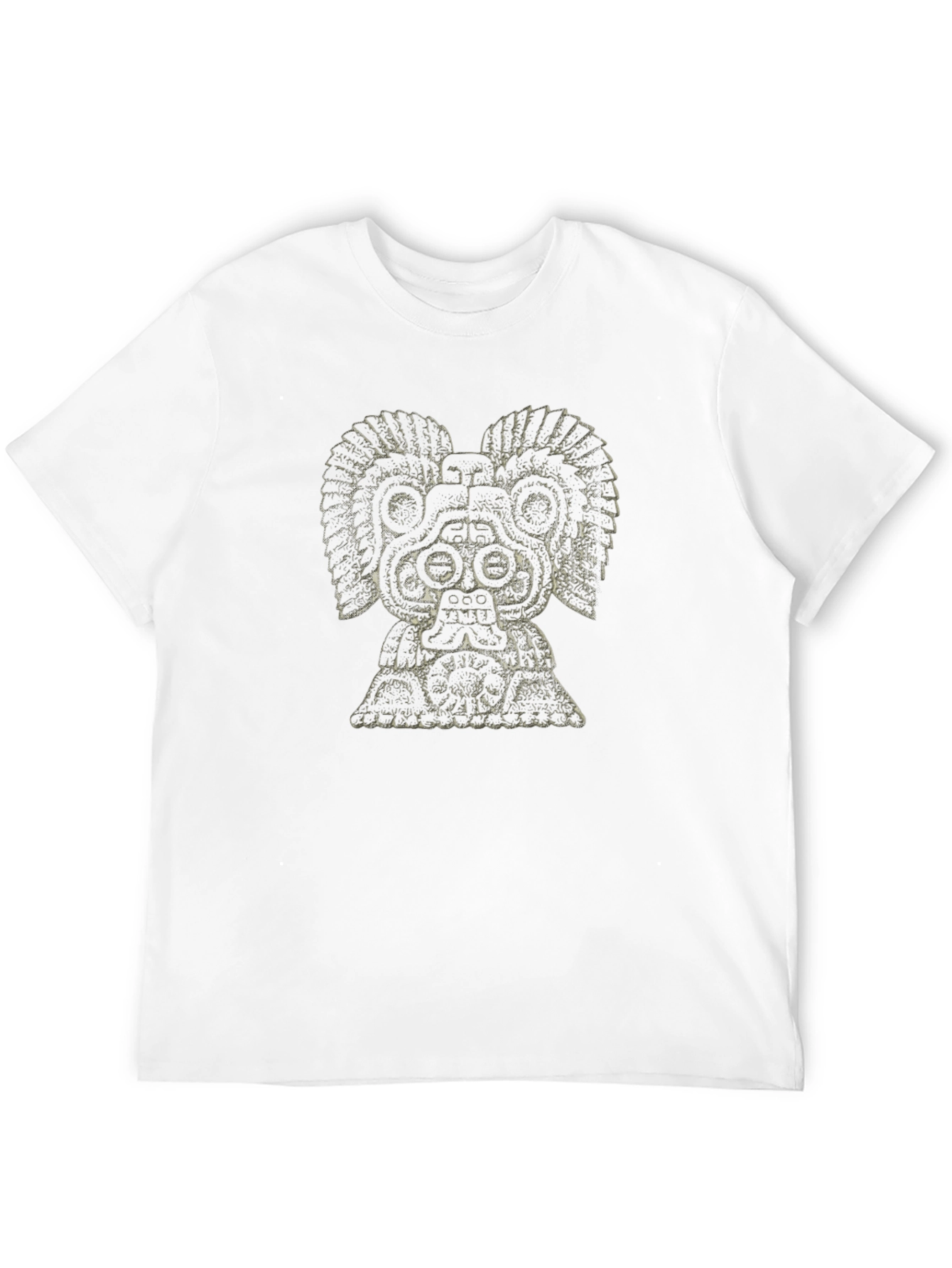 Aztec God Graphic Tee - Black Cotton T-Shirt