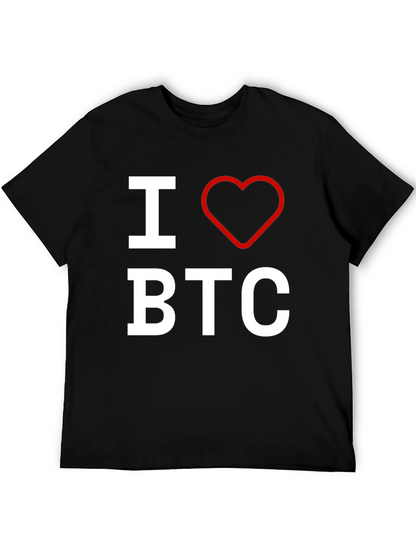 I Love BTC T-Shirt - Bitcoin Enthusiast Apparel