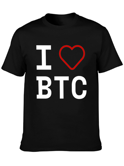 I Love BTC T-Shirt - Bitcoin Enthusiast Apparel