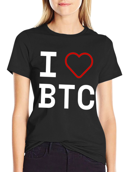 I Love BTC T-Shirt - Bitcoin Enthusiast Apparel